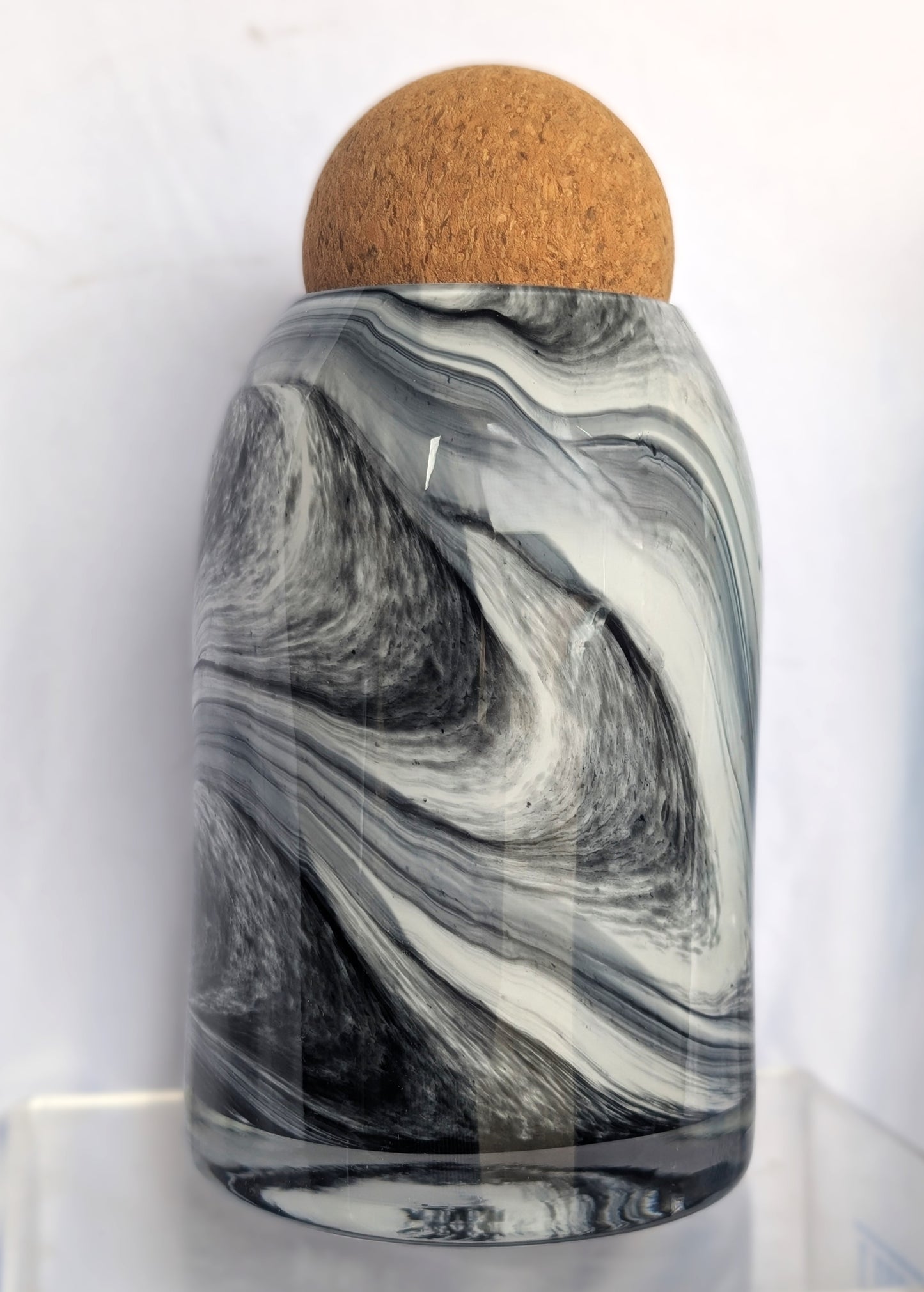 Glass Jar with Cork Ball Lid