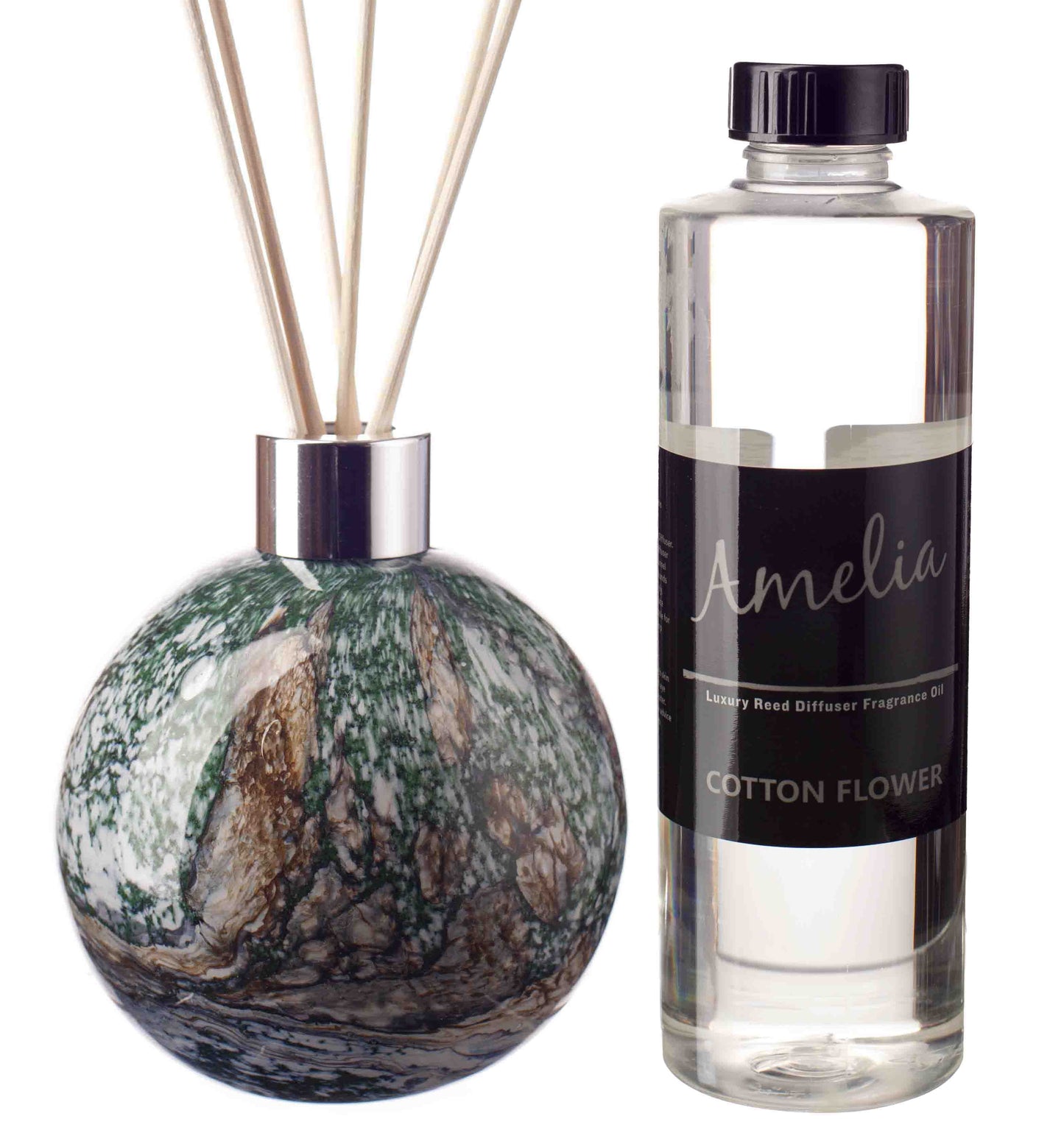 Sphere Reed Diffuser - Peacock Lustre