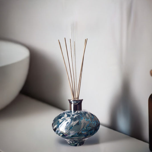 Oval Reed Diffuser - Turquoise Blue and White
