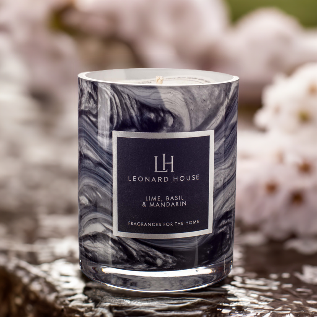 Lime, Basil & Mandarin Soy Wax Candle in Night Sky