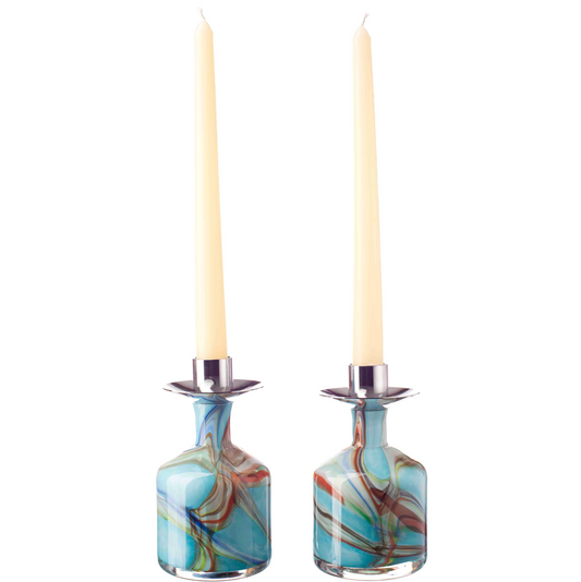 Pair of Taper Candle Holders in Oceanic
