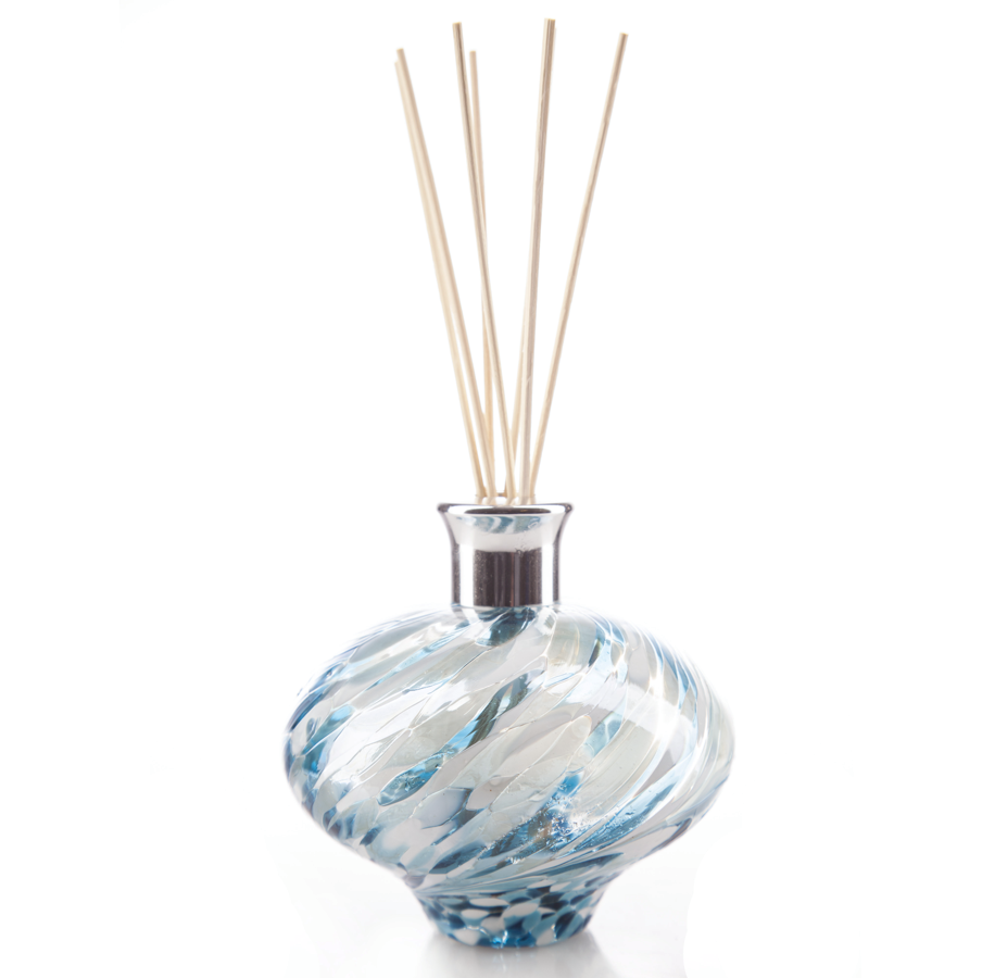Oval Reed Diffuser - Turquoise Blue and White