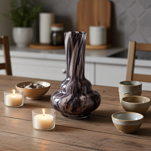 Large Vase 36cm Stella- Obsidian Noir
