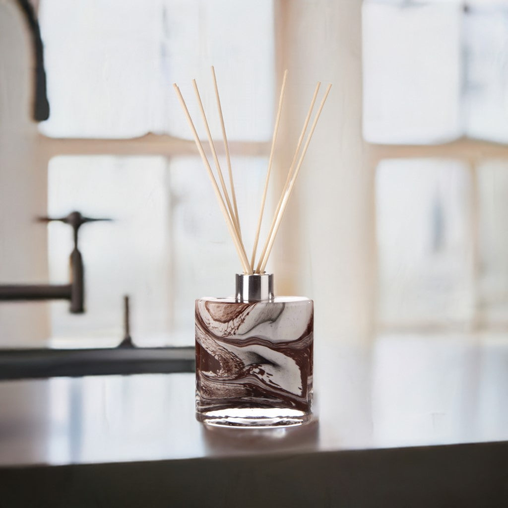 Small Ellipse Reed Diffuser - Carnelian Marble